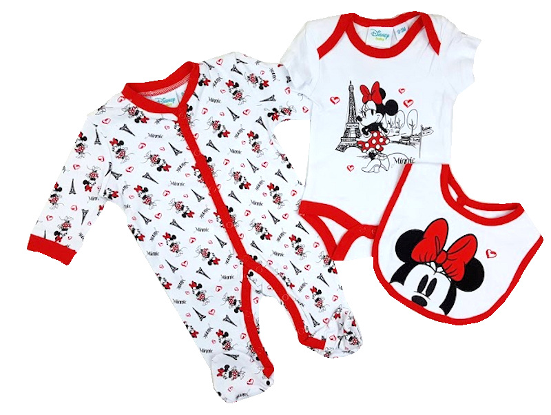 Disney (Official Licence)  505578172388 DN16 Minnie Mouse 3 piece layette set (0-9 months)