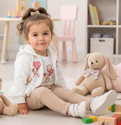 DSYG115C  Teddy Heart Three Piece set  ( 6-36 months)