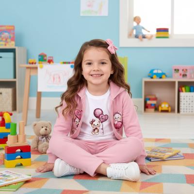 DSYG115P  Teddy Heart Three Piece set  ( 6-36 months)