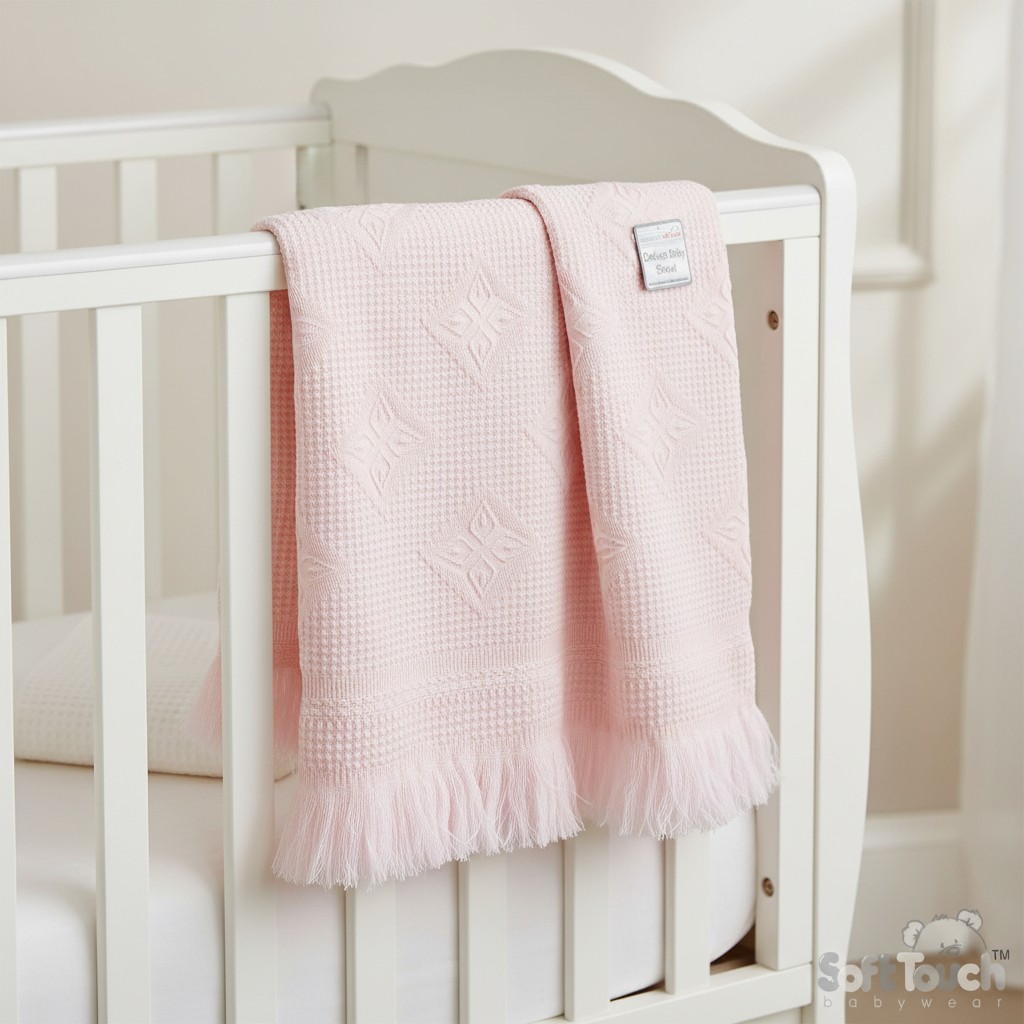 Soft Touch 4SH22-BP-P * EASH22-BP-P  Pink Star Shawl with Fringe