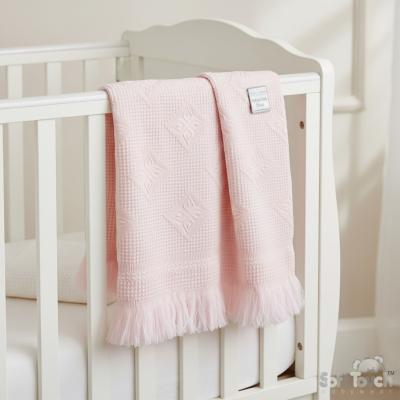 EASH22-BP-P   Pink Star Shawl with Fringe 