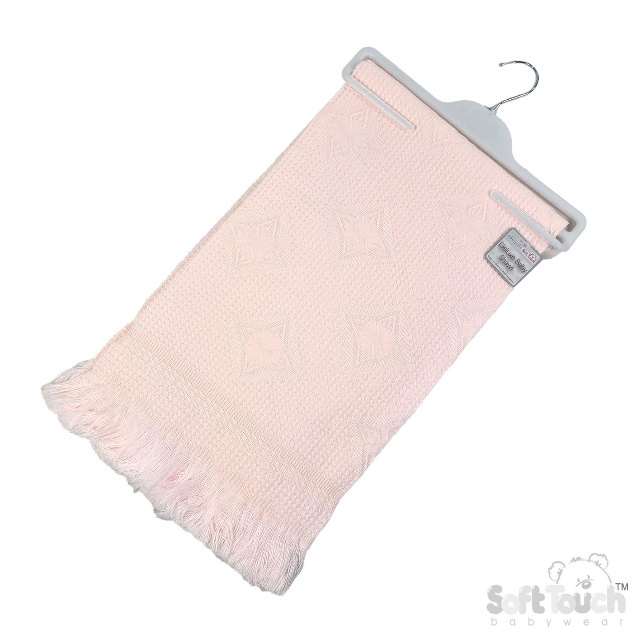 Soft Touch 4SH22-P 5023797319242 EASH22-P  Pink Star Hanger Shawl with fringe