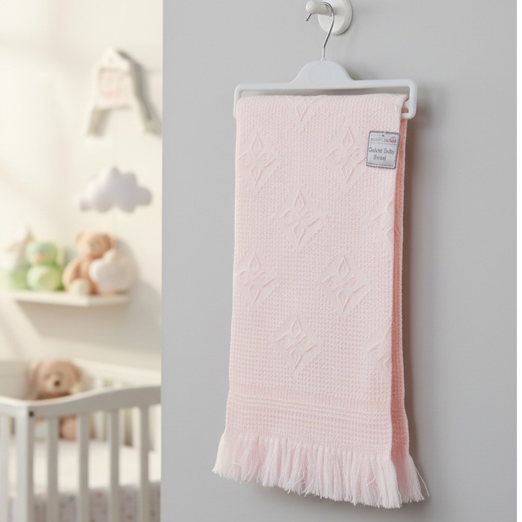 Soft Touch 4SH22-P 5023797319242 EASH22P  Pink Star Hanger Shawl with Fringe