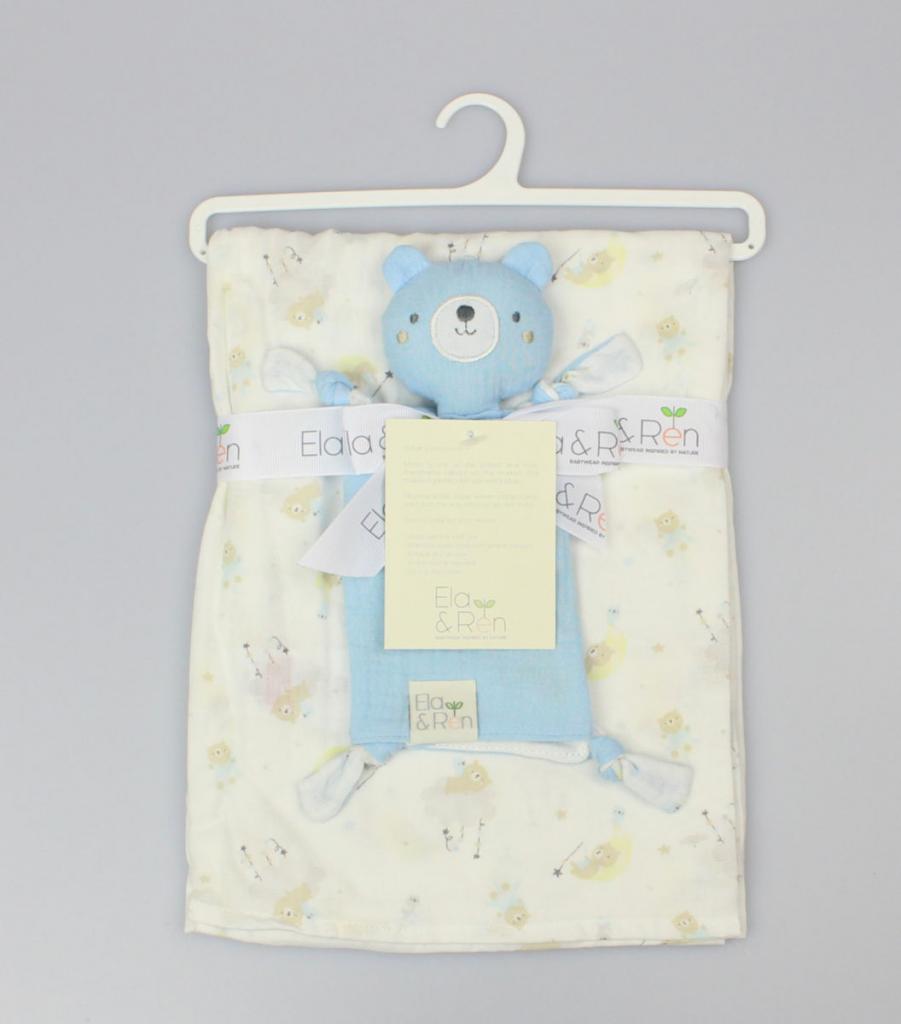 Ela & Ren Inspired by nature BLK/E13408 5050750085135 ER13408 Double layer Muslin and comforter Teddy