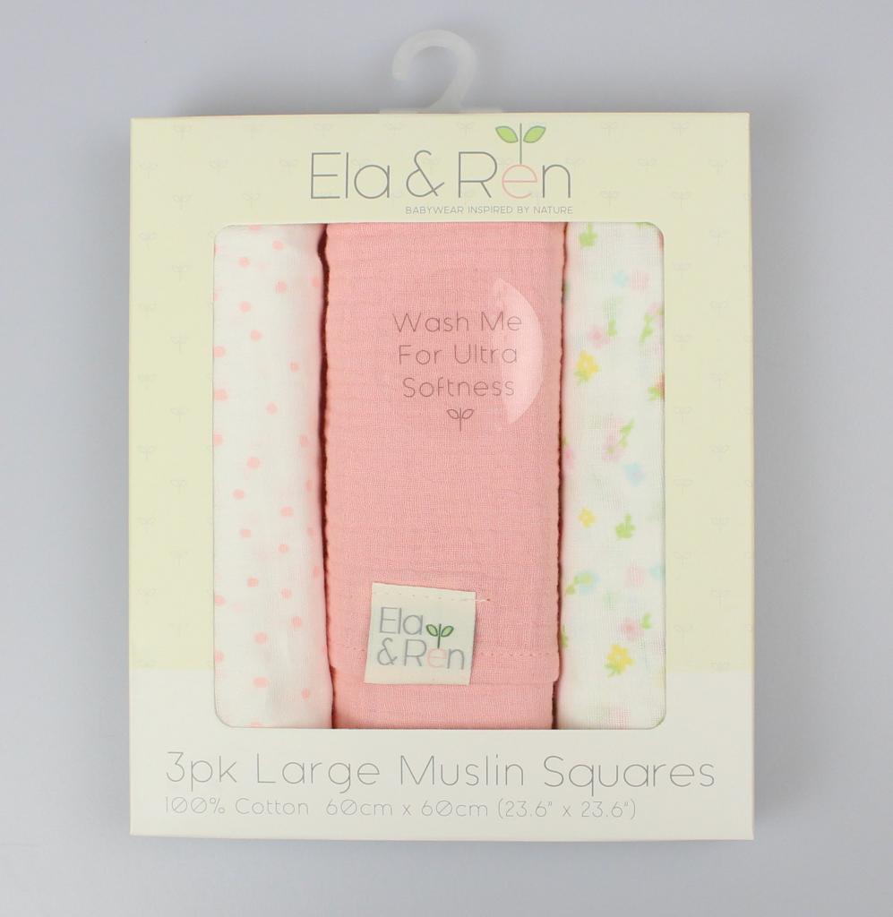 Ela & Ren Inspired by nature SQU/E13416 5050750085210 ER13416 Boxed Large Muslins Ditsy