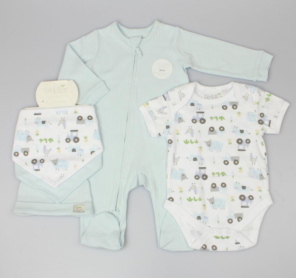 Ela & Ren Inspired by Nature GFT/E13383 * ERE13383 "Farm" Five Piece Layette Set (0-9 months)