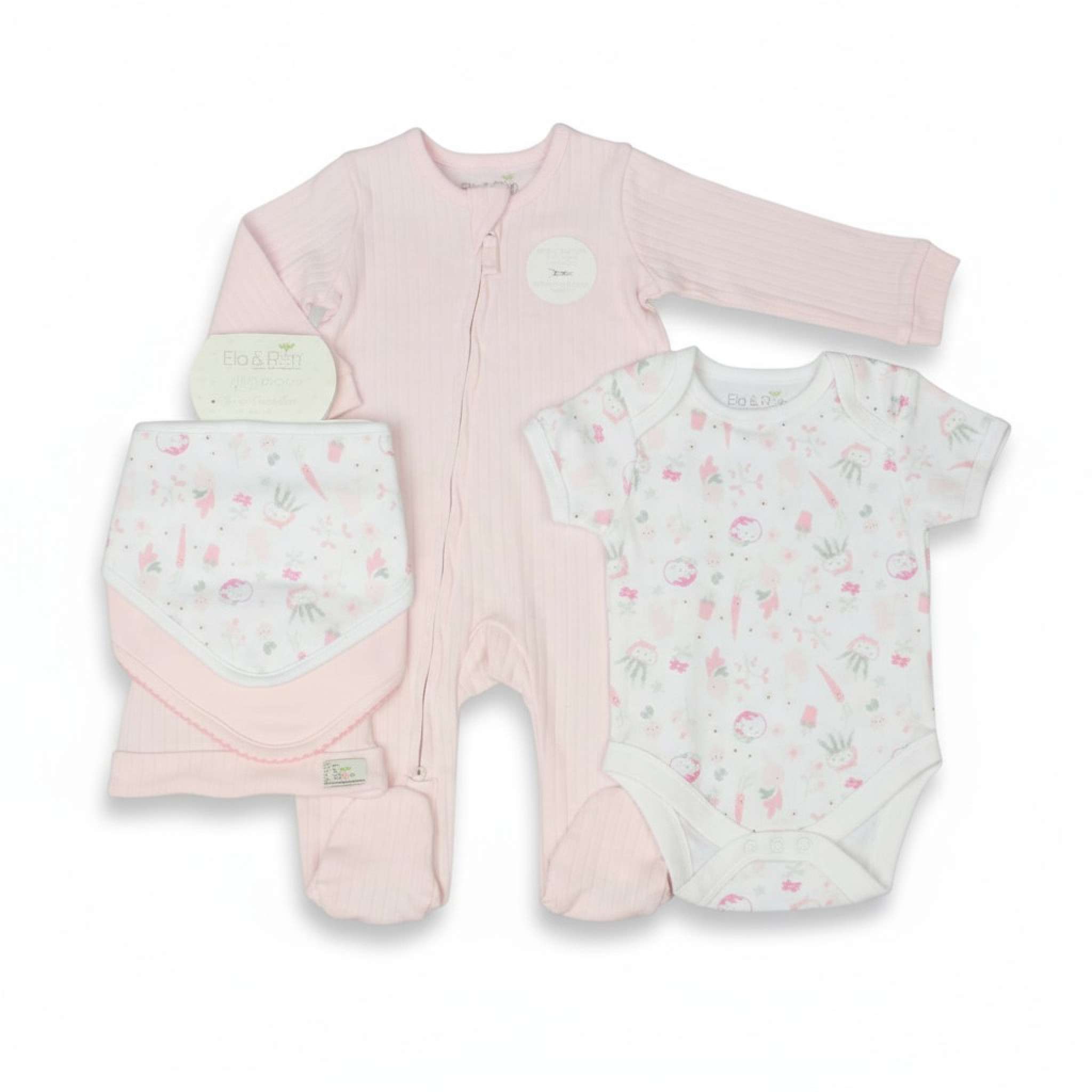 Ela & Ren Inspired by Nature GFT/E13384 * ERE13384P "Plants" Five Piece Layette Set (0-3 months)