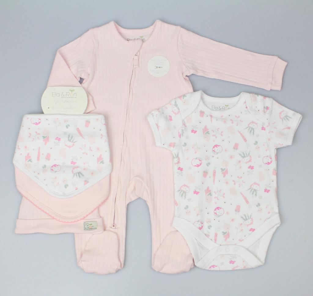 Ela & Ren Inspired by Nature GFT/E13384 * ERE13384 "Plants" Five Piece Layette Set (0-9 months)