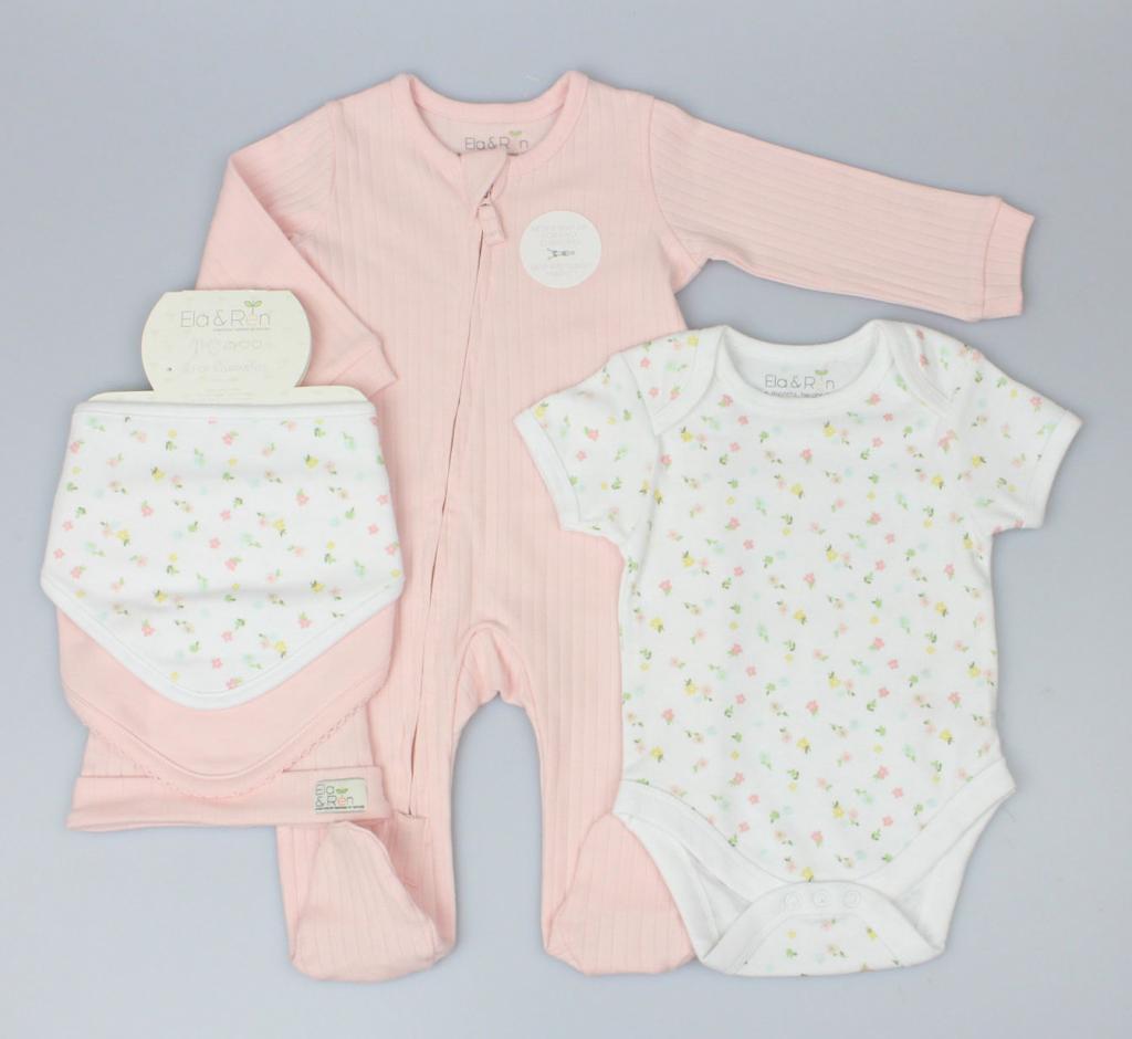 Ela & Ren Inspired by Nature GFT/E13385 * ERE13385 "Flowers" Five Piece Layette Set (0-9 months)