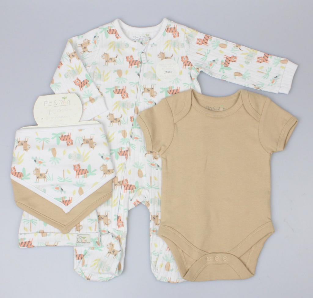 Ela & Ren Inspired by Nature GFT/E13393 * ERE13393 "Jungle" Five Piece Layette Set (0-9 months)