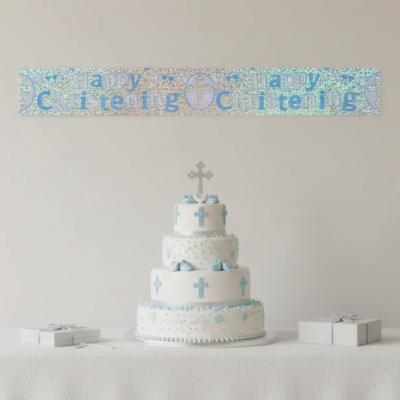 EU6837-CHRM-CC  Christening Banner Male 