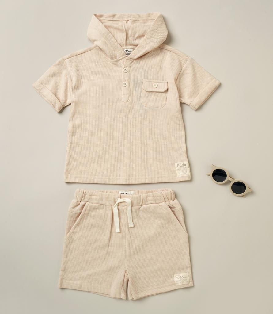 Fudo D06693 5056623287353 FDD06693 Waffle Shorts Set with Sunglasses (9-24 months)