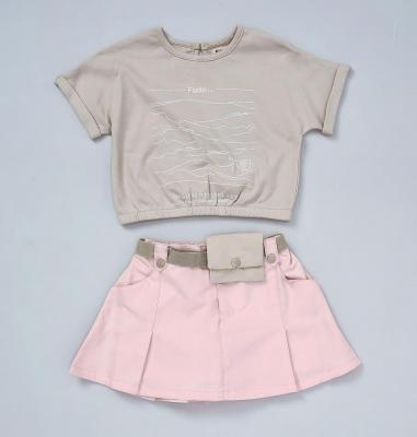 Fudo F09573TOD  FDF09573P Skort Set with Belt (2-4 years)