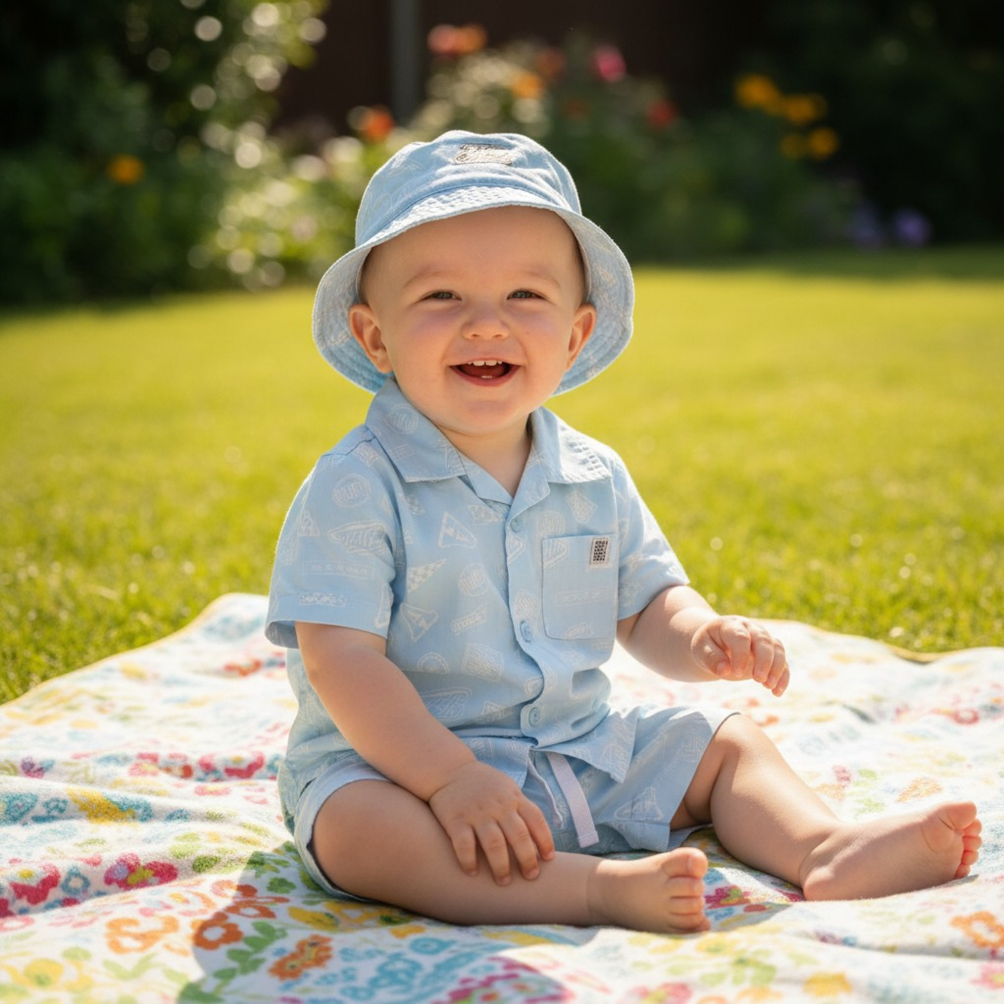 Fudo F09348INF * FDH12929B Shorts & Shirt Set with Hat(9-24 months)