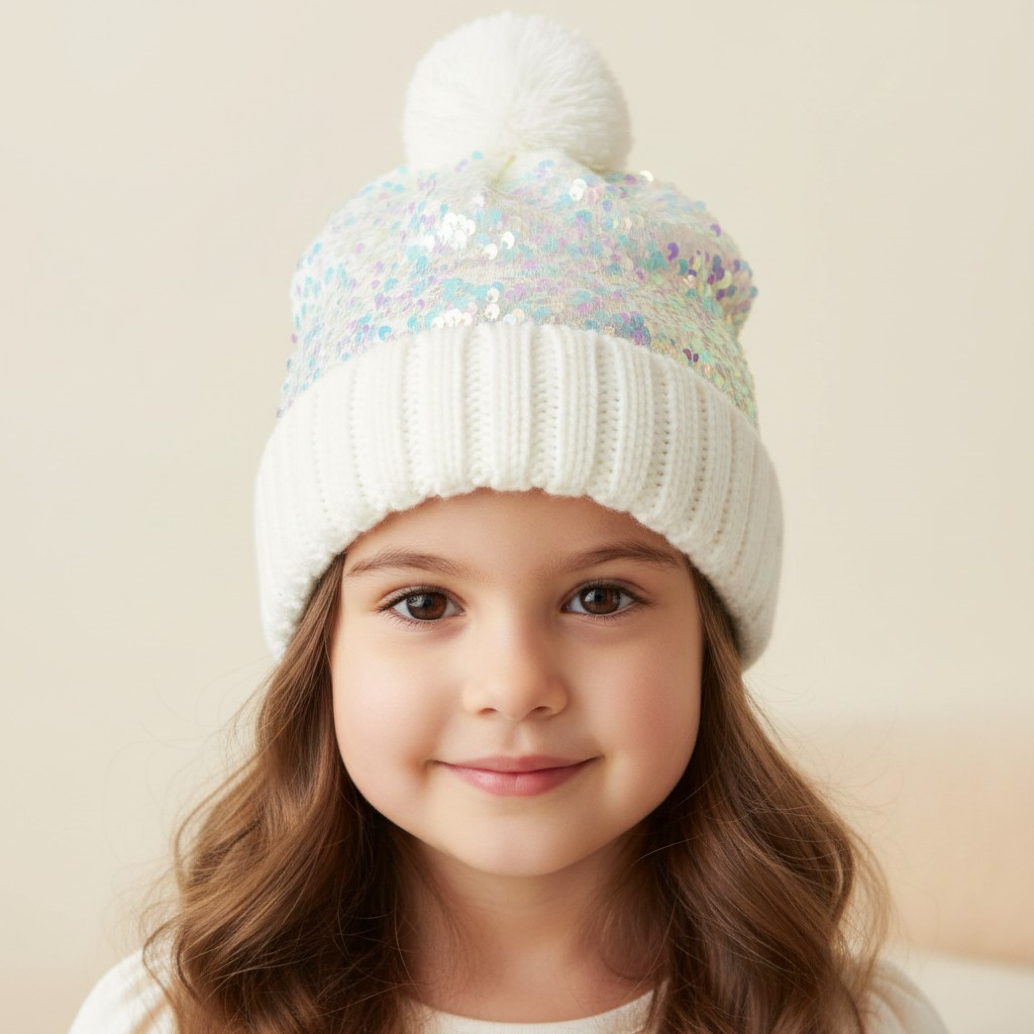 4Kidz 10C210/2-6  FK10C210W Infant Sequin Hat (2-6 years)