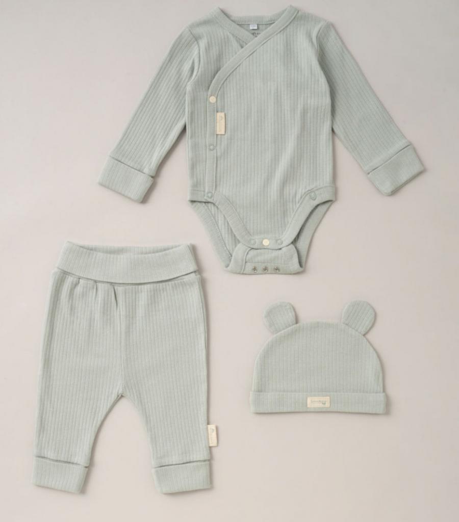 HOME GROWN BABY (organic)  5056623238875 HGC05109SGo Sage Ribbed Organic Layette Set (6-18 months ONLY)