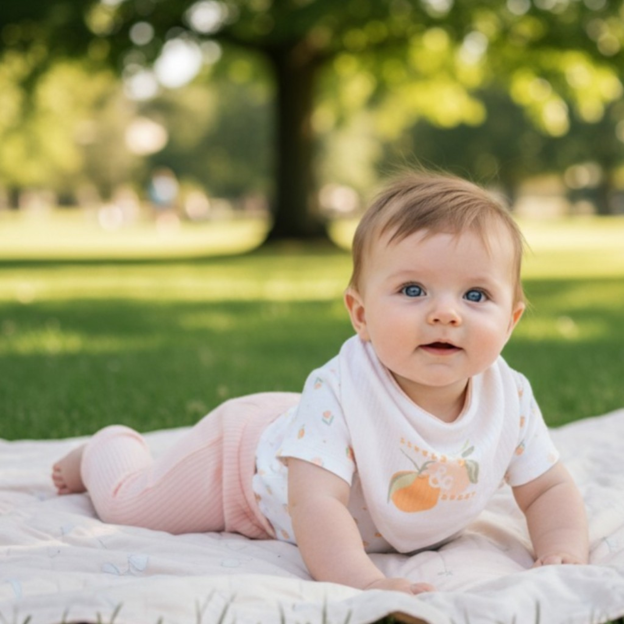 HOME GROWN BABY (organic) D07189  HGD07189p Organic Ribbed Three Piece "Fruit" (0-12 months)