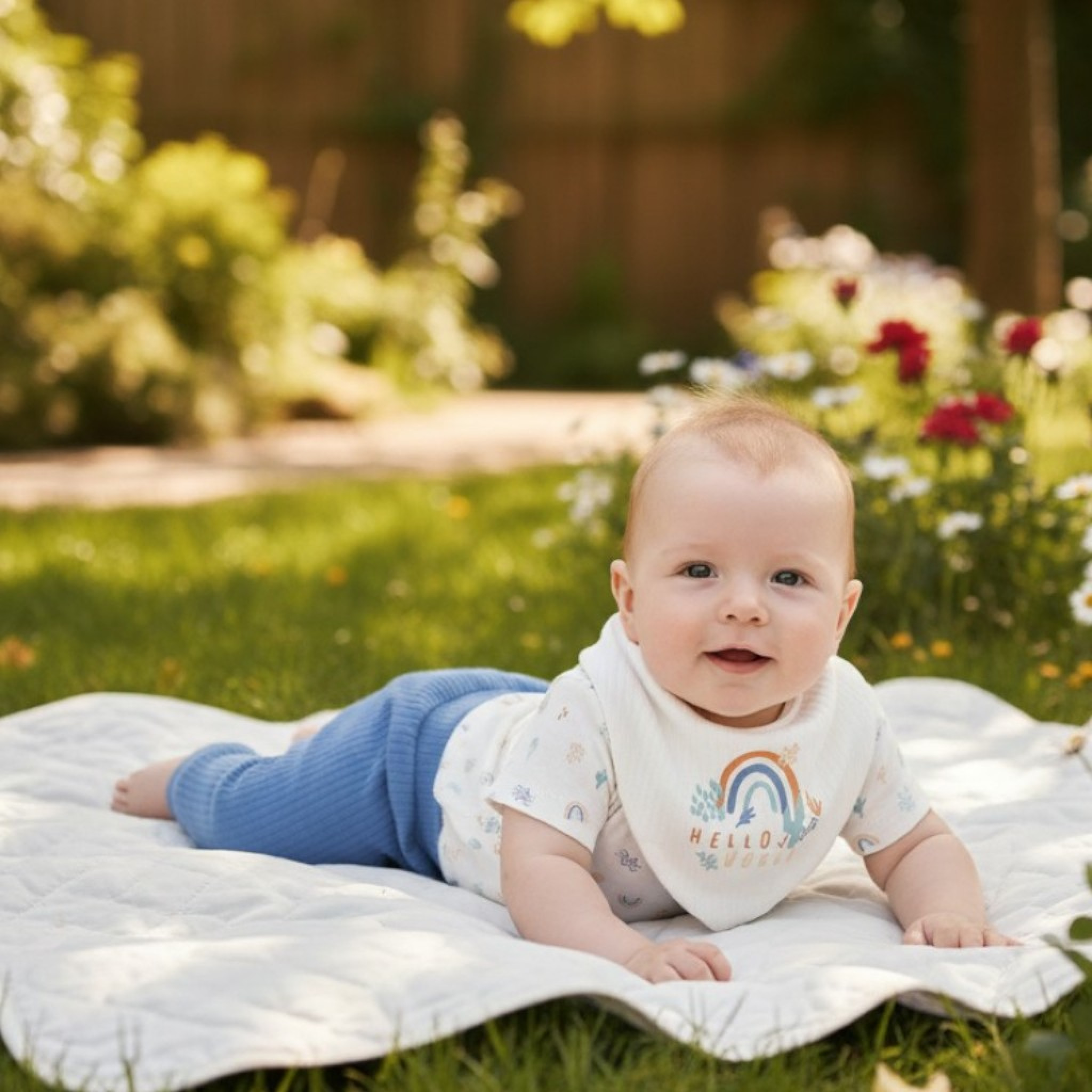 HOME GROWN BABY (organic) D07190 * HGD07190B Organic Ribbed Three Piece " Rainbow" (0-12 months)