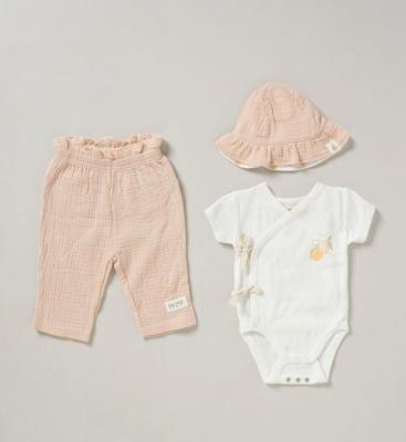 HOME GROWN BABY (organic) D07194 * HGD07194-E Organic Ribbed Three Piece "Fruit" (0-12 months)