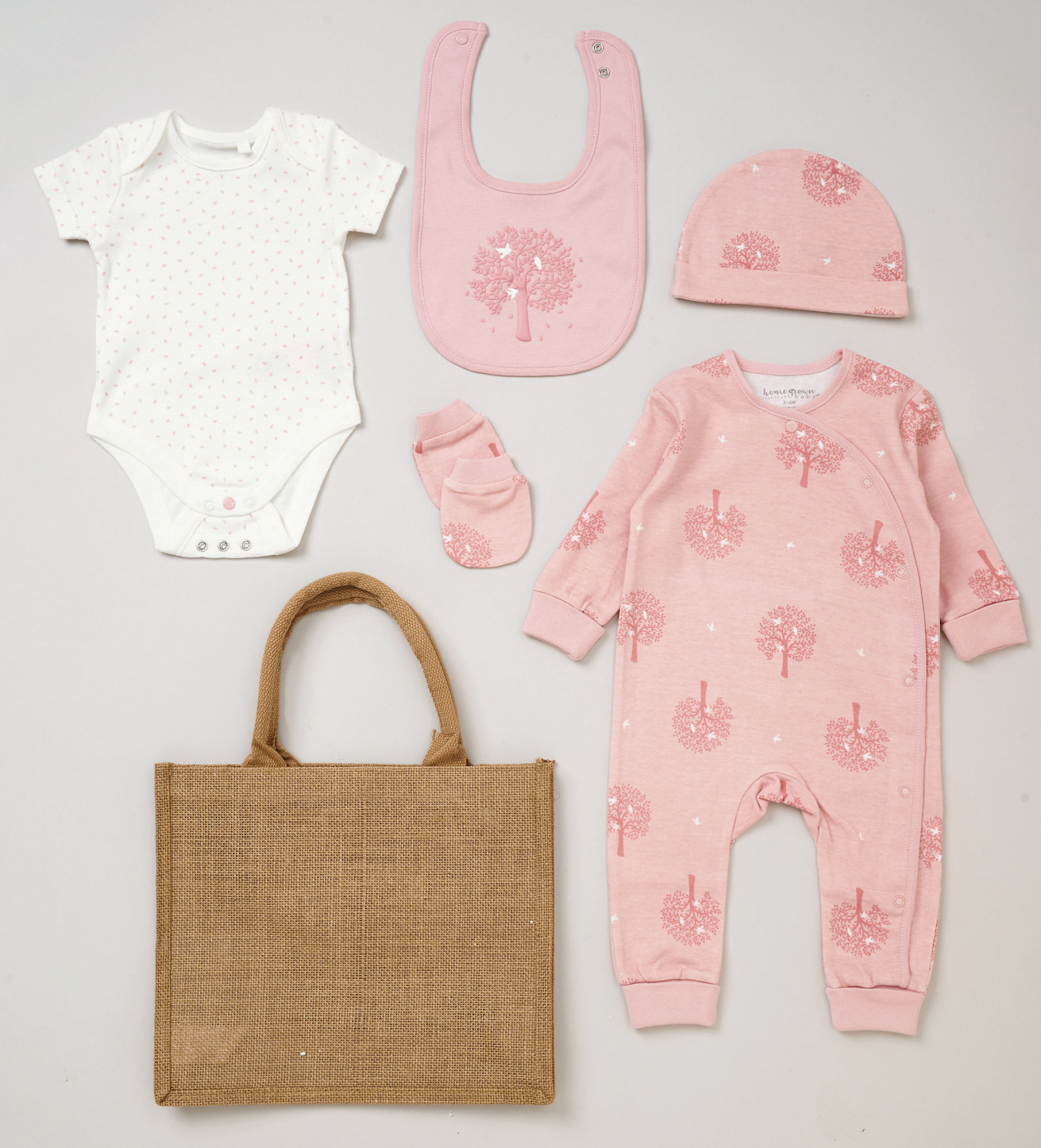 HOME GROWN BABY (organic) E08703 * HGE08703P Organic Layette Set  "Tree" (Nb - 9 months)