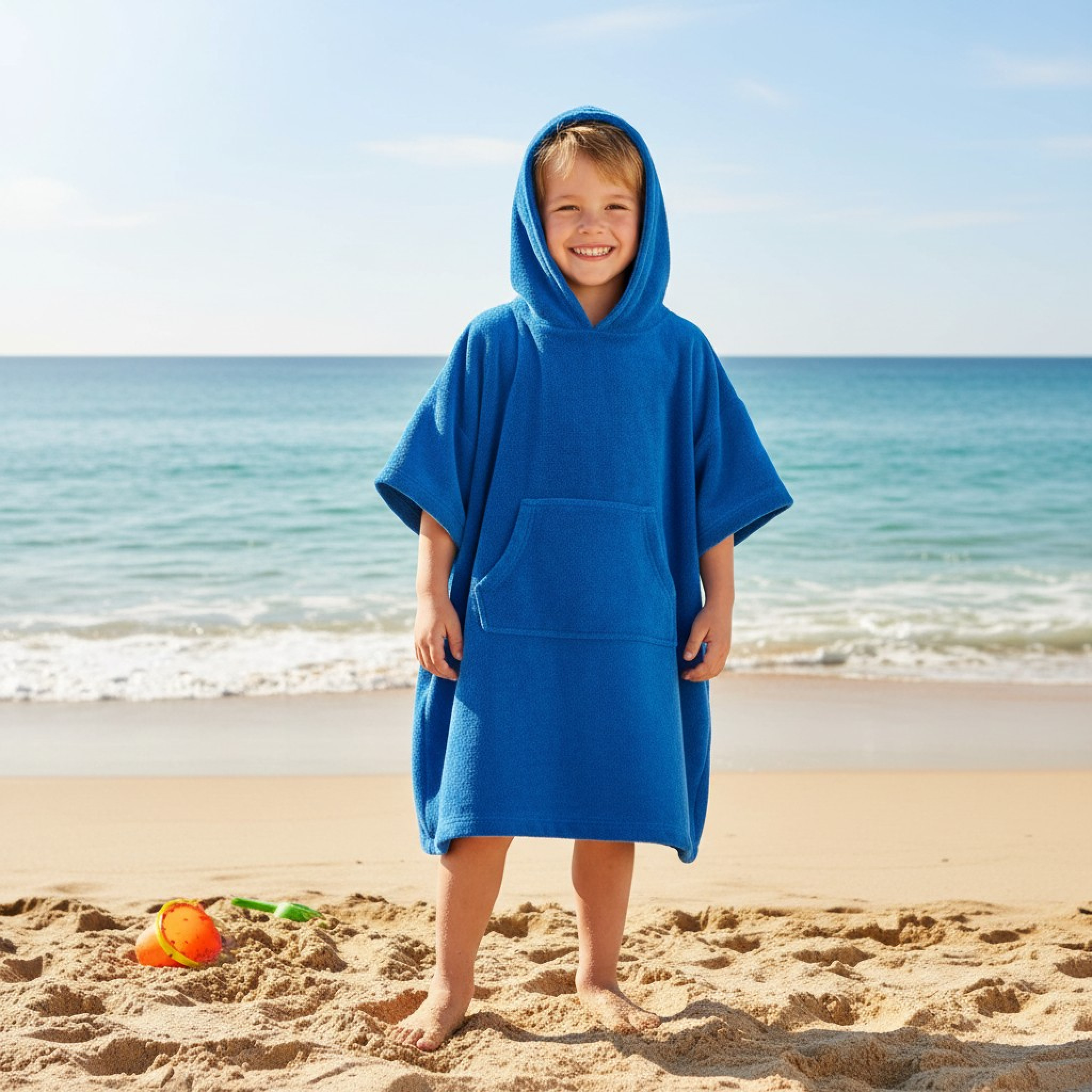 Huggable Hoodie  5056188247169 HH09C081B Royal Blue Towelling Cover Up (4-7 years)