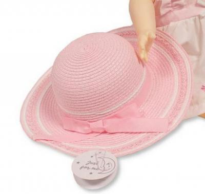 Just For Me BW-0503-0804  JF0503-0804p "Hearts and Bow" Straw Hat (12-24 months)