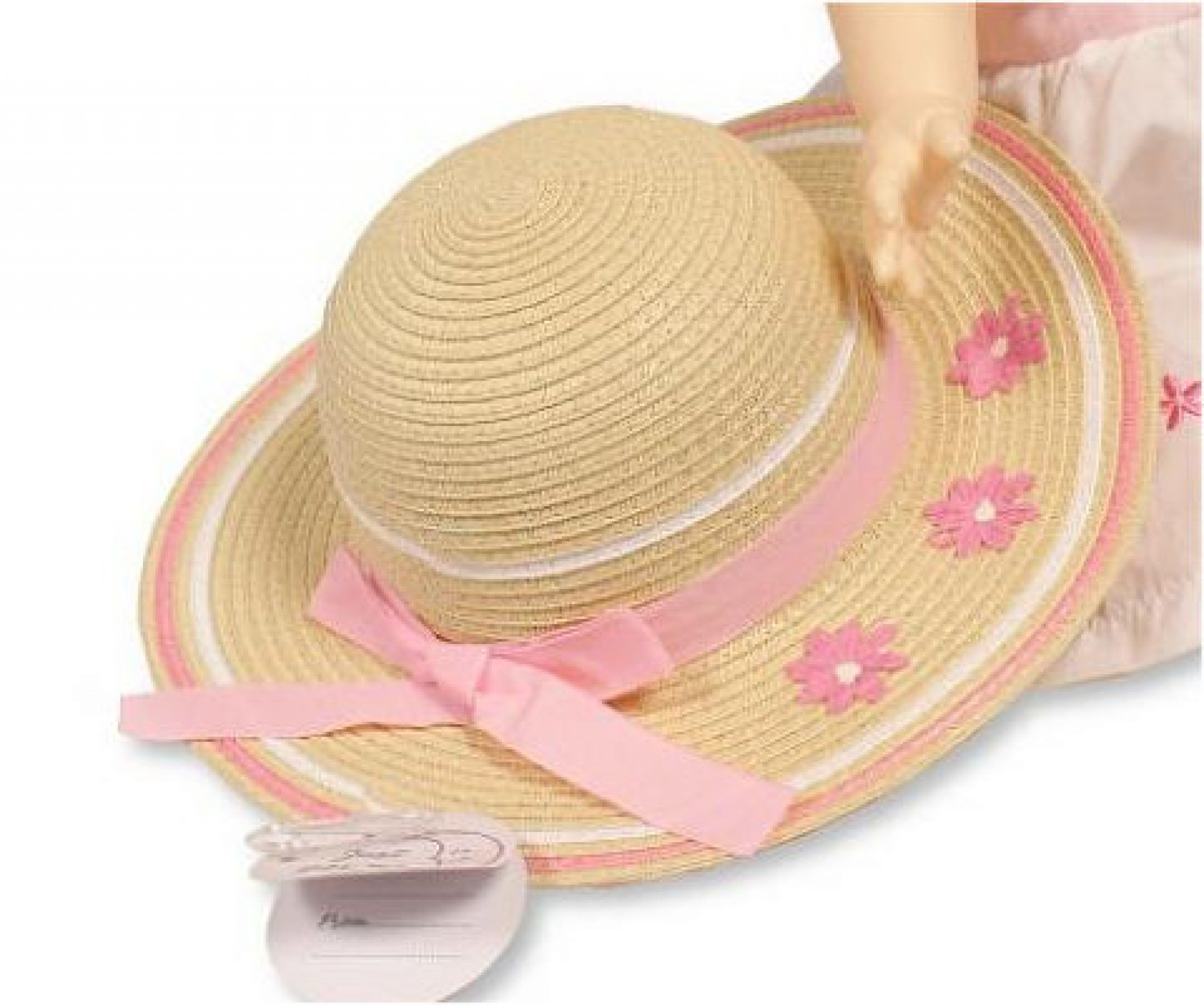 Just For Me BW-0503-0806  JF0503-0806p Straw "Flower" Hat (12-24 months)