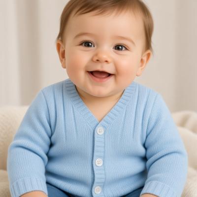 JF10-3005S  Sky Stripe Cotton Cardigan  (0-9 months)