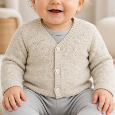 JF10-3007T  Taupe Chevron Cotton Cardigan  (0-9 months)