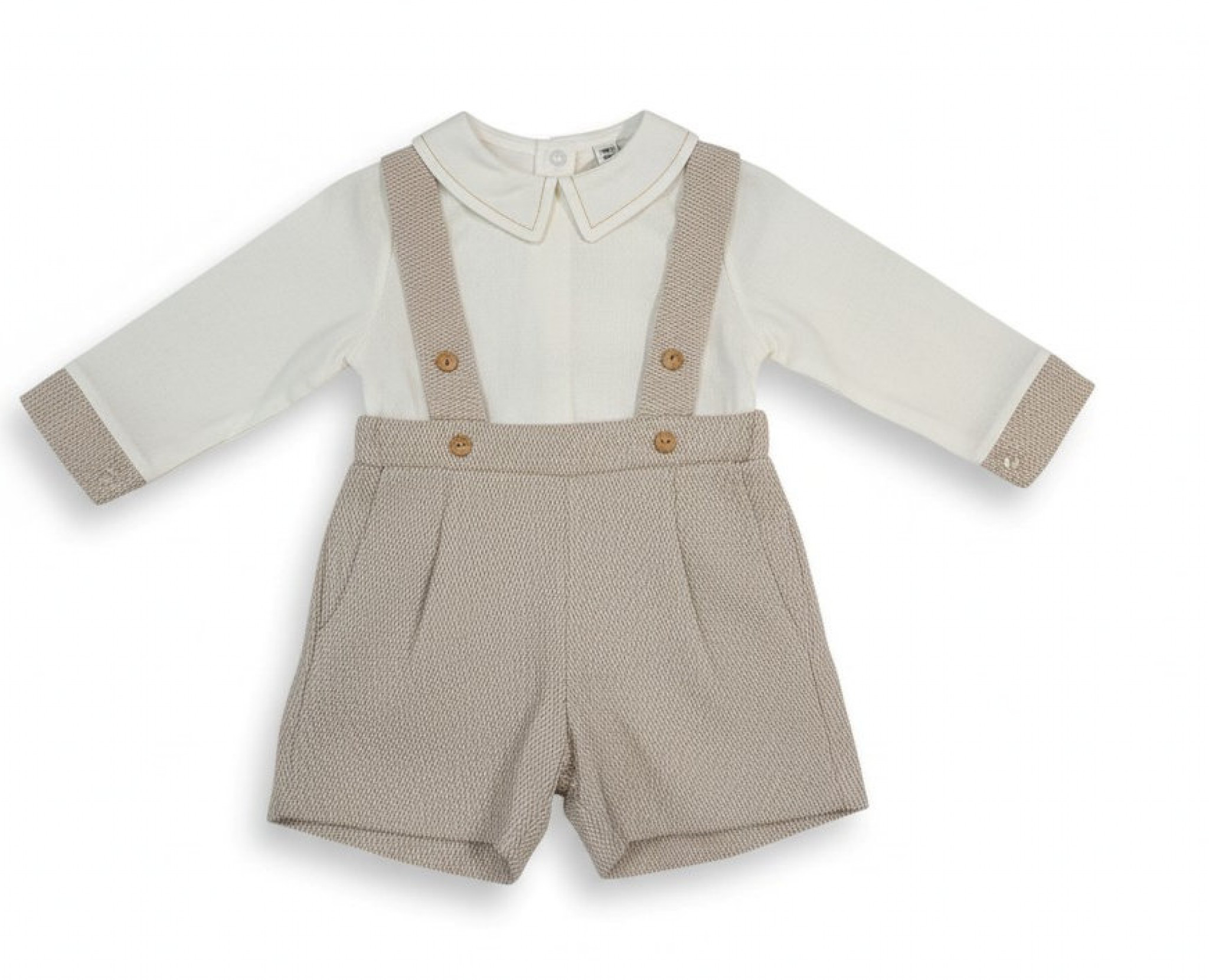 Just For Me BIS-2020-2549 5035320025490 JF2020-2549T Herringbone Short Dungaree Set (0-12 months)