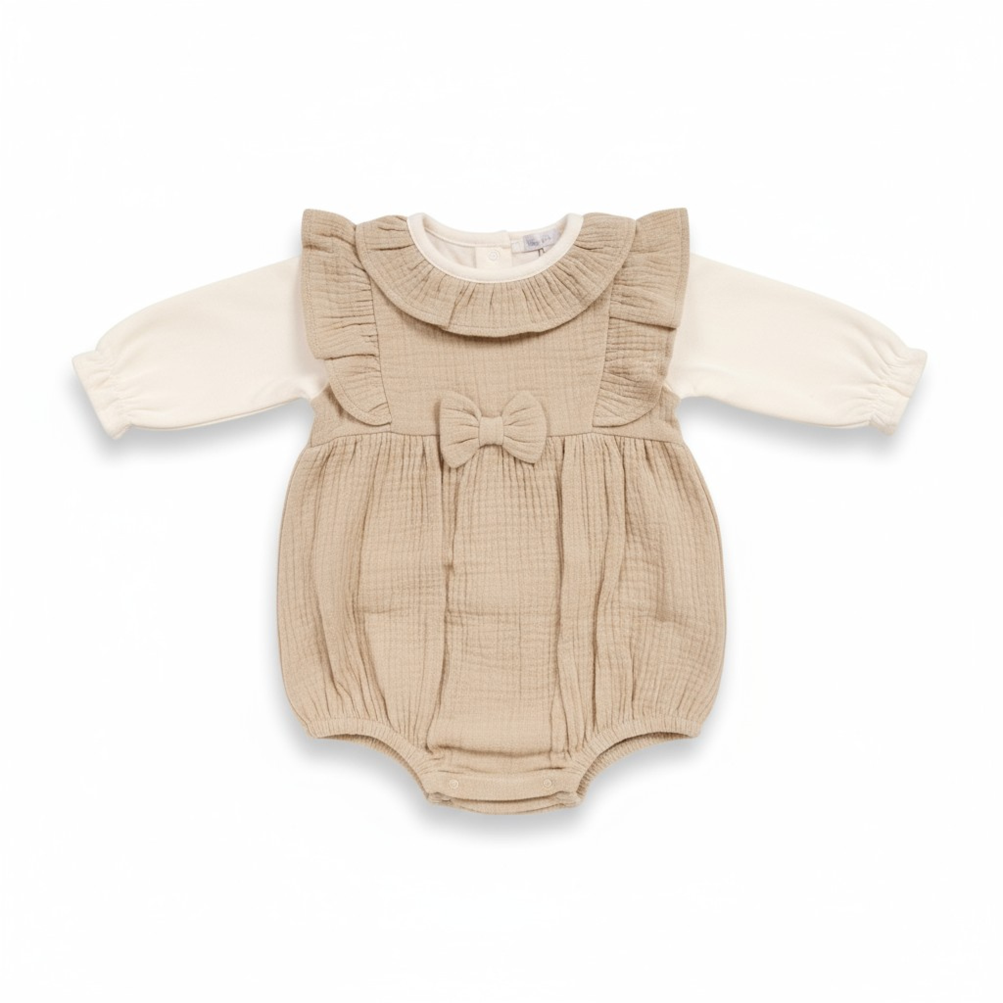 Just For Me   JF2020-2600T Muslin Bow Romper  set( 0-12 months)