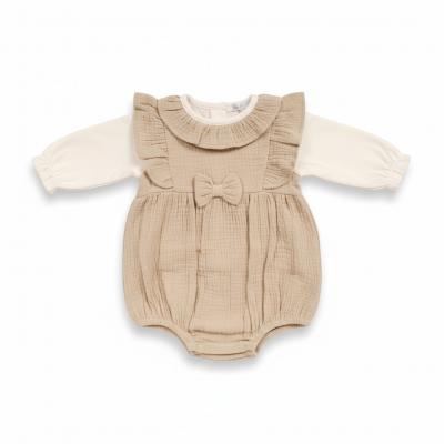 Just For Me   JF2020-2600 Muslin Bow Romper Set ( 0-12 months)
