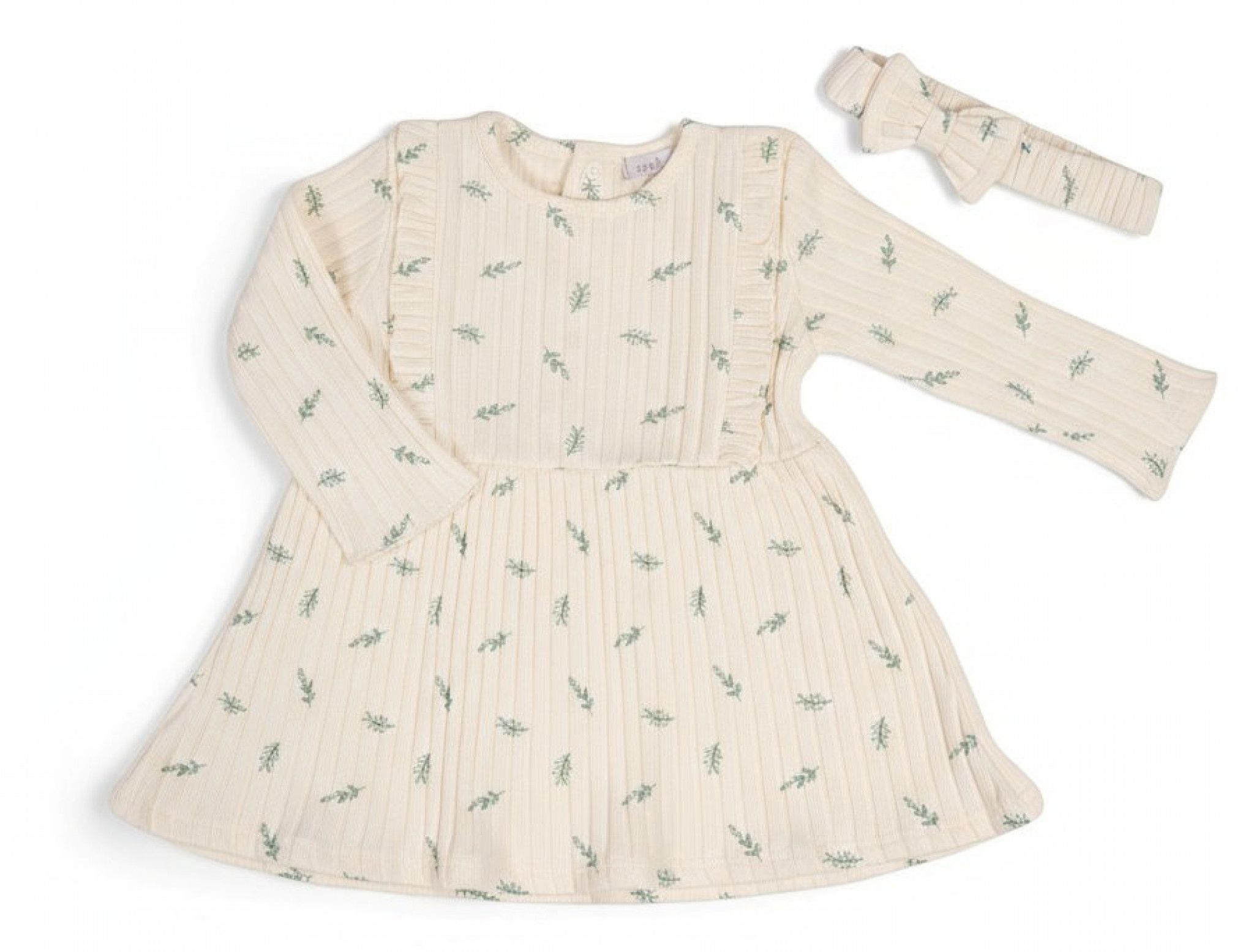Just For Me   JF2020-2601W Ribbed Dress set( 0-12 months)