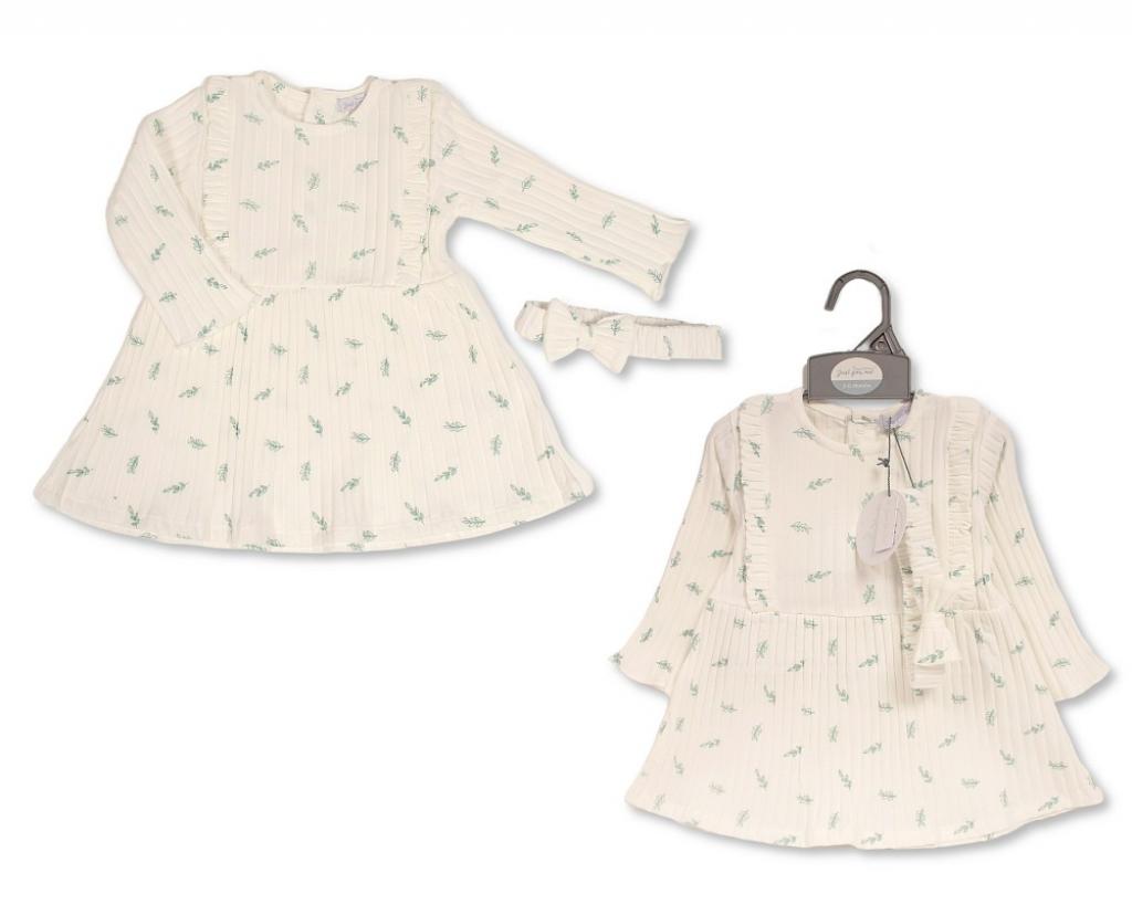 Just For Me   JF2020-2601 Ribbed Dress set( 0-12 months)