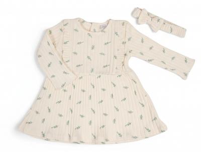 Just For Me   JF2020-2601 Ribbed Dress set( 0-12 months)