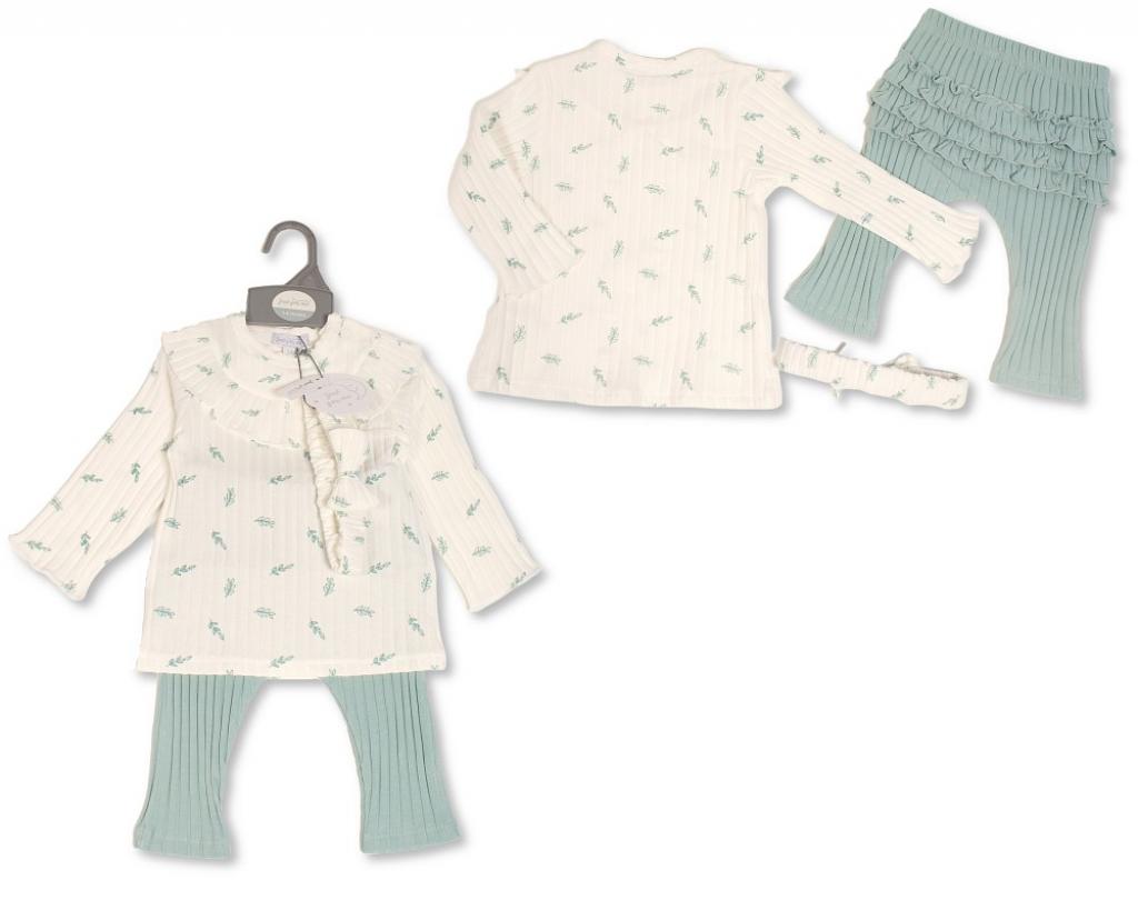 Just For Me   JF2020-2603 Ribbed Outfit( 0-12 months)