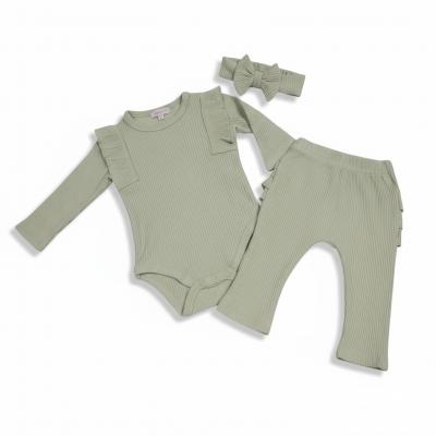 Just For Me BIS-2120-6175 5035320161754 JF2120-6175-G Ribbed Frilly Rear Two Piece Set (0-12 Months)