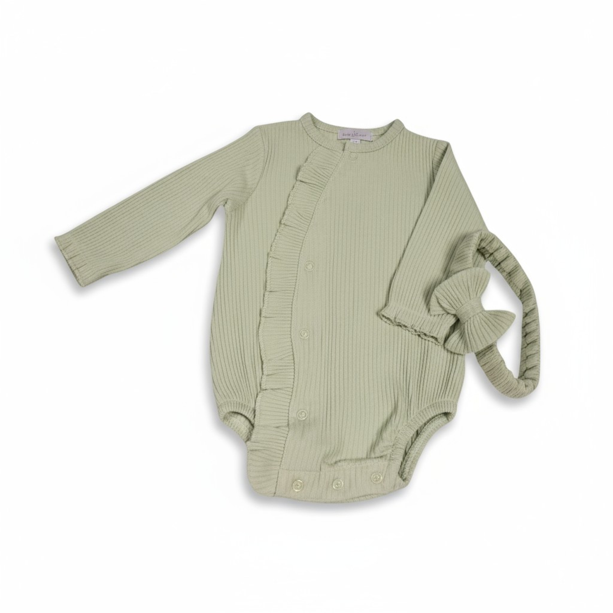 Just For Me BIS-2120-6176 5035320161761 JF2120-6176G Ribbed Frilly Bodysuit Set (0-12 Months)