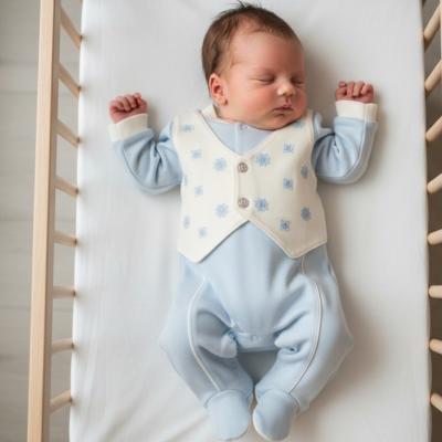 Just For Me BIS-2120-6217 5035320162171 JF2120-6217-B Faux Waistcoat All In One (0-6m)