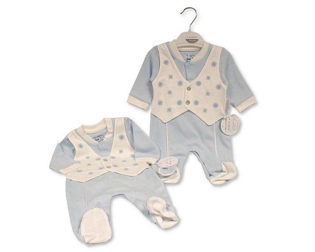 Just For Me BIS-2120-6217 5035320162171 JF2120-6217 Faux Waistcoat All In One (0-6m)