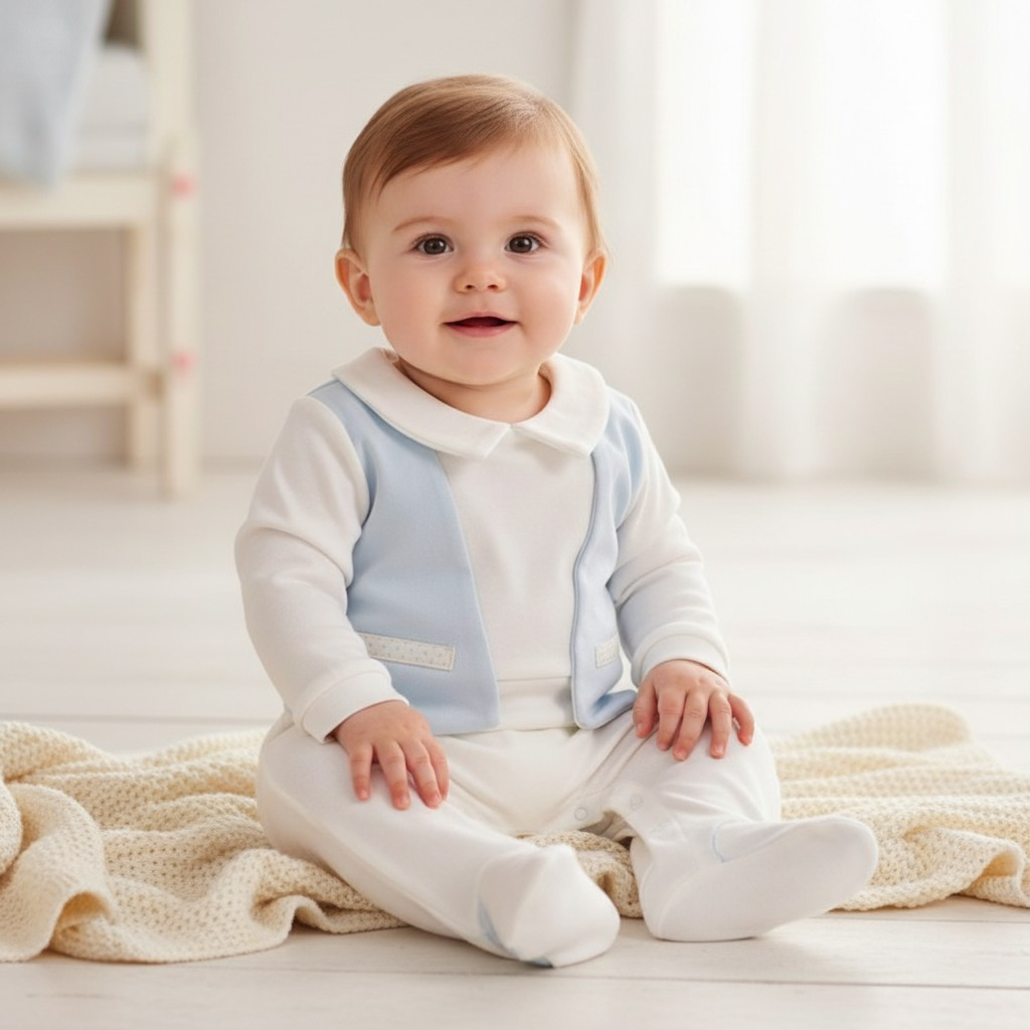 Just For Me BIS-2120-6218 5035320162188 JF2120-6218S Faux Waistcoat All In One (0-6m)