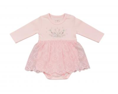 Just For Me BIS-2120-6220 5035320162201 JF2120-6220-P "Flowers and Lace" Bodysuit (0-12 months)