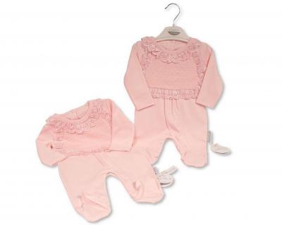 Just For Me BIS-2120-6226 5035320162263 JF2120-6226-P "Lace" All In One (0-6m)