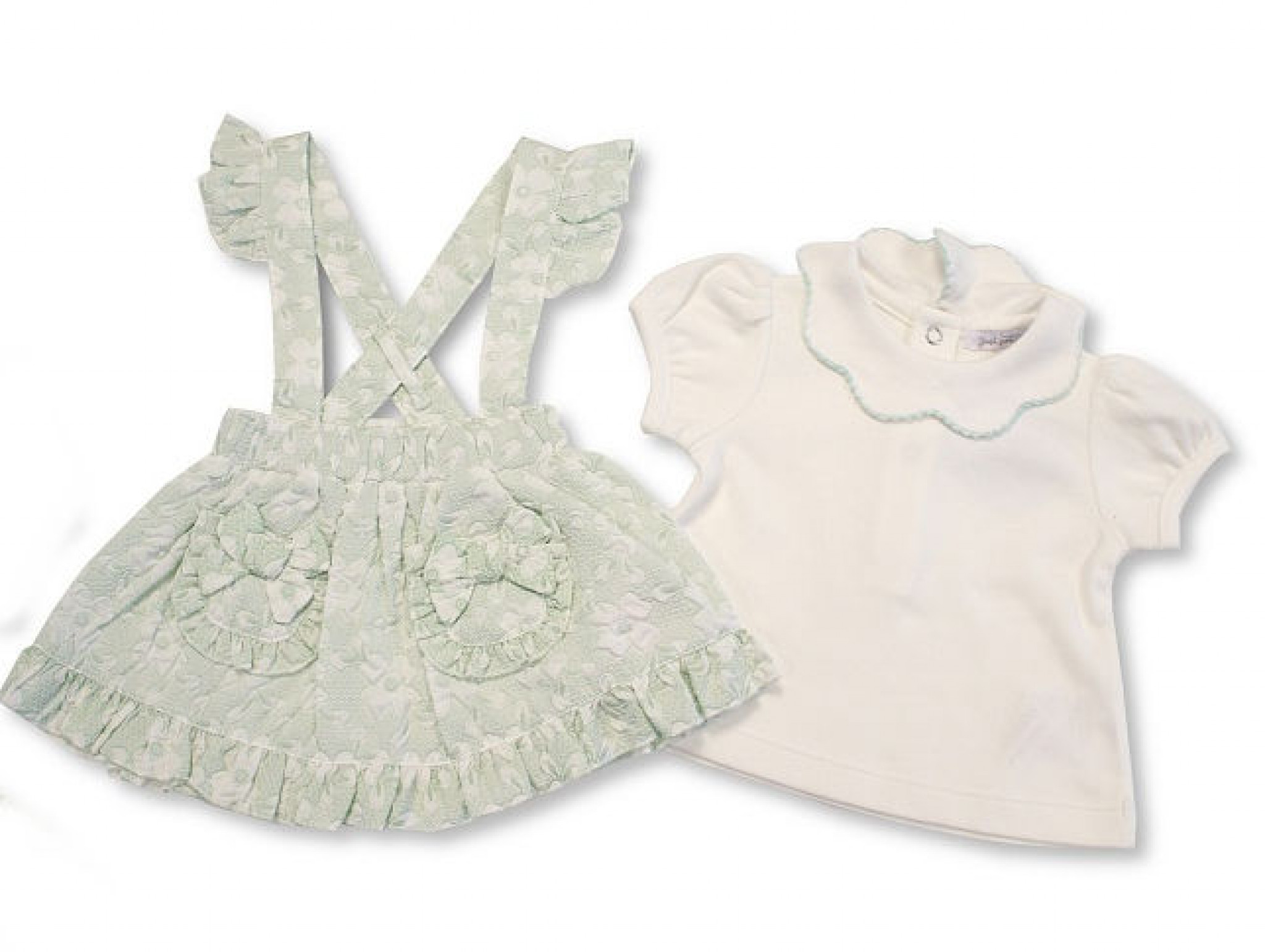 Just For Me 2120-6242 503532016423 JF2120-6242 Jacquard Pinafore Set (Nb - 9 months)