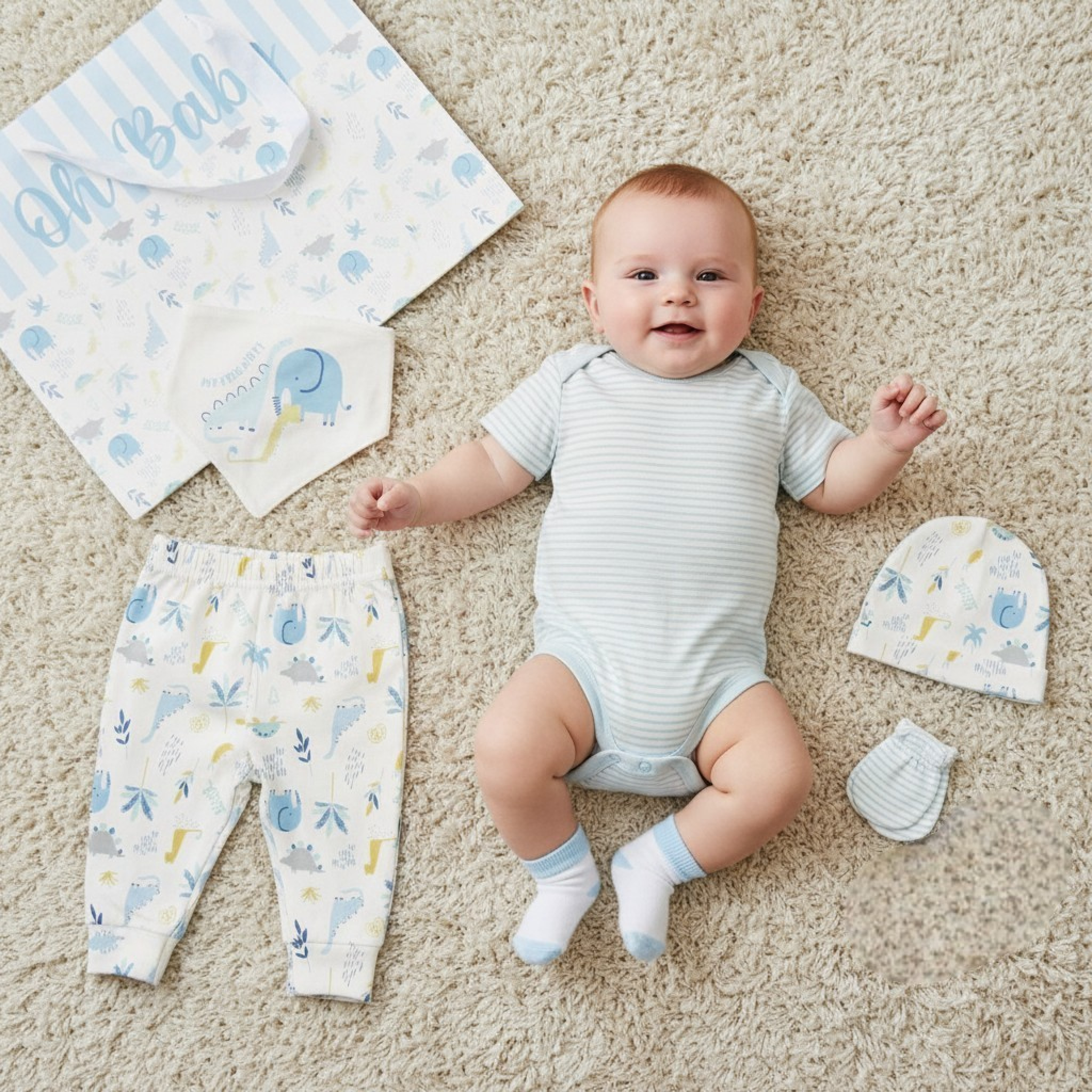 Just For Me GP-25-1361 503532025361 9 JF25-1361S Animal Friends 8 Piece Layette Set & Bag (0-6m)