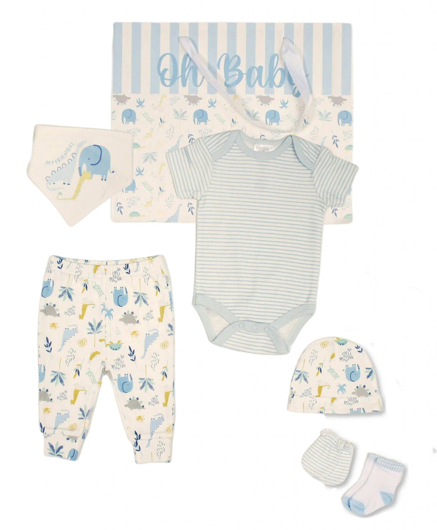 Just For Me GP-25-1361 503532025361 9 JF25-1361 Animal Friends 8 Piece Layette Set & Bag (0-6m)
