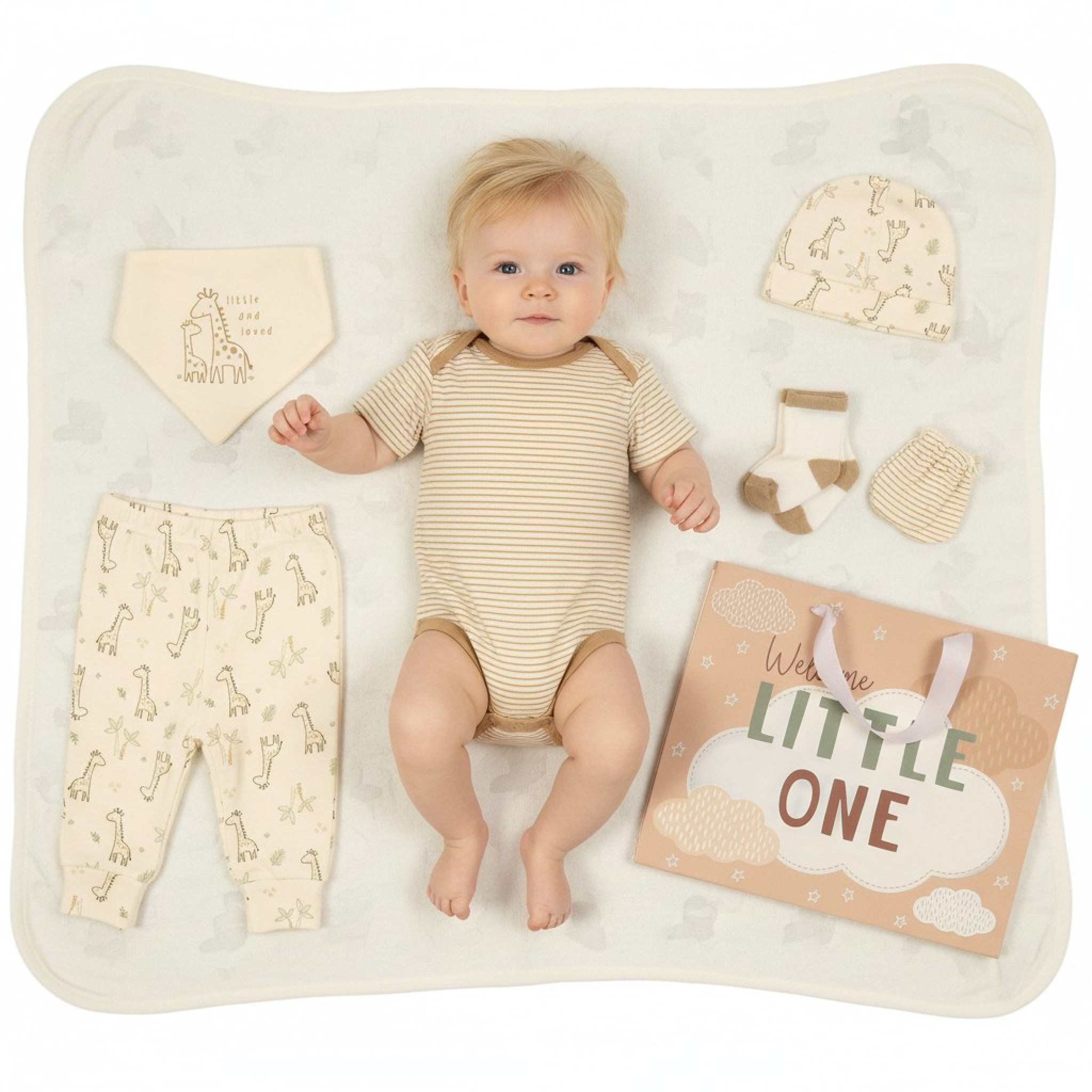 Just For Me Gp-25-1364 503532025364 0 JF25-1364T Little & Loved 8 Piece Layette Set & Bag (0-6m)