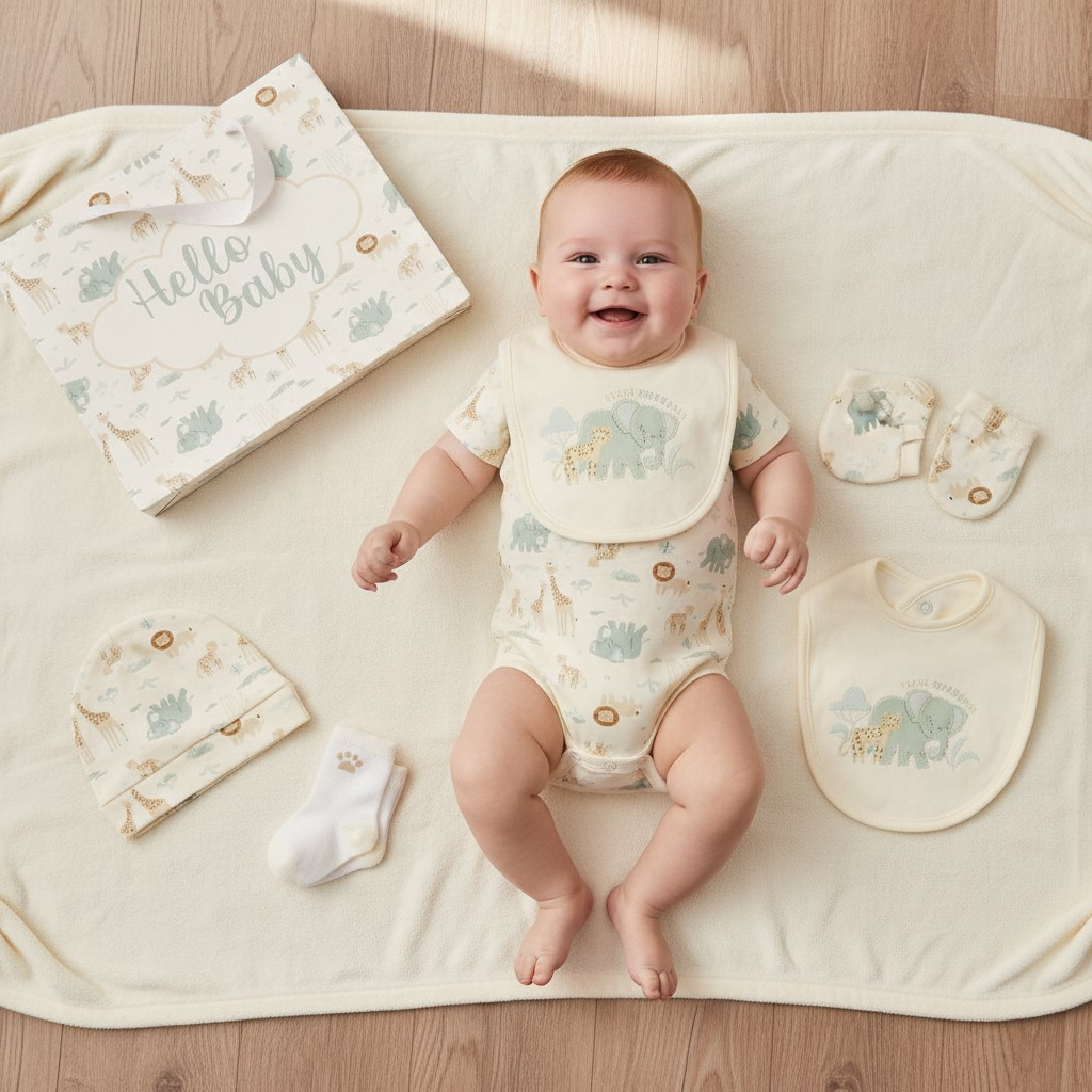 Just For Me Gp-25-1368 503532025368 8 JF25-1368C Friends 8 Piece Layette Set & Bag (0-6m)