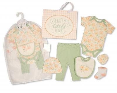 Just For Me Gp-25-1369 503532025369 5 JF25-1369 Flowers 8 Piece Layette Set & Bag (0-6m)