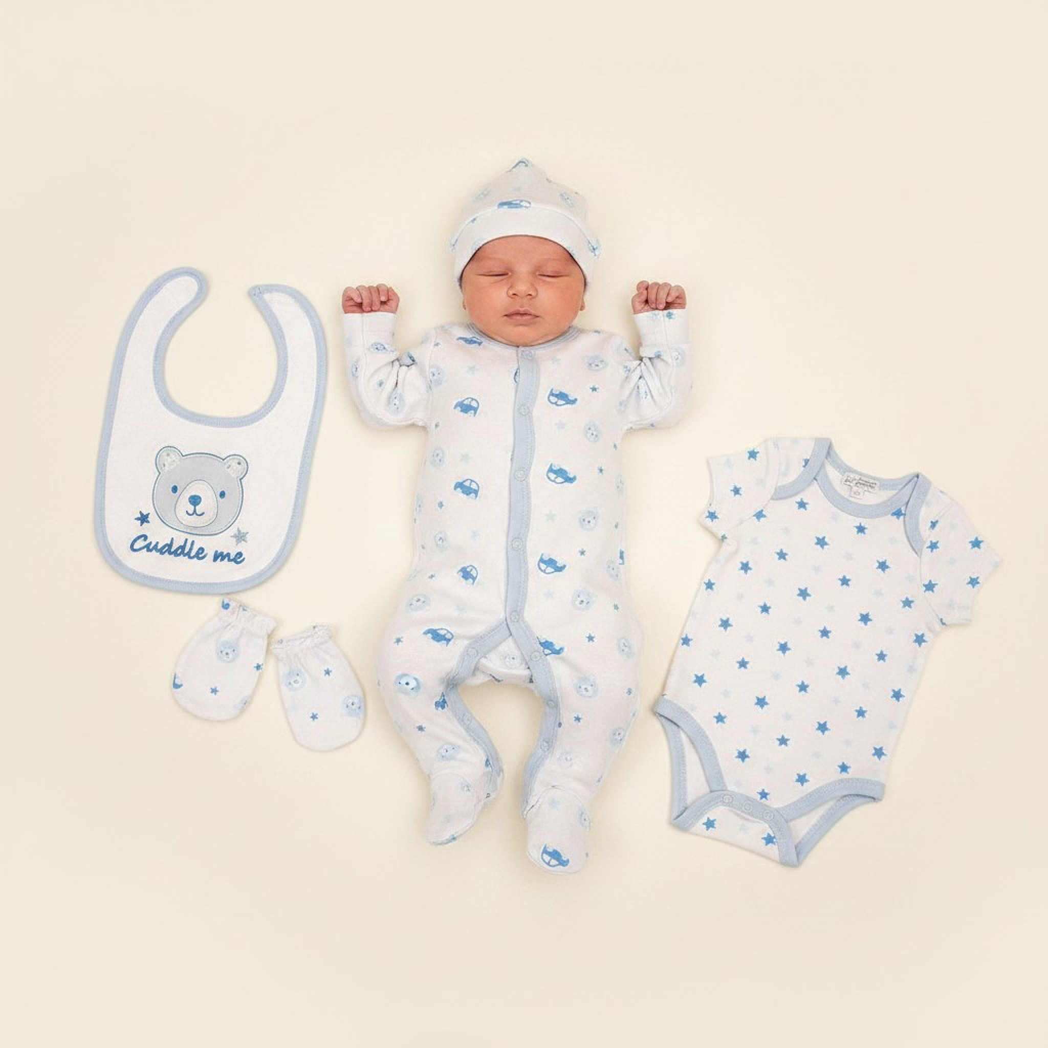 Just For Me GP-25-1371 503532025371 8 JF25-1371S Cuddle Me Bear 5 Piece Layette Set  (0-6m)
